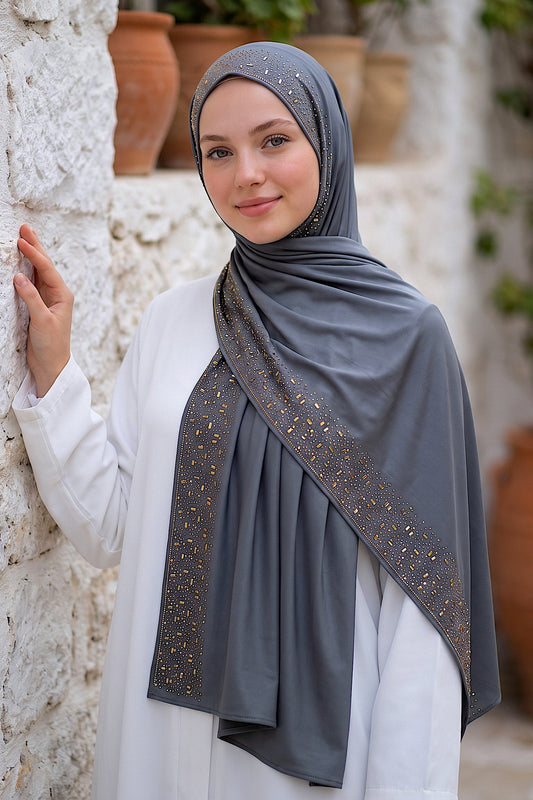 Periwinkle Cascade liquid jersey hijab by Al Emira