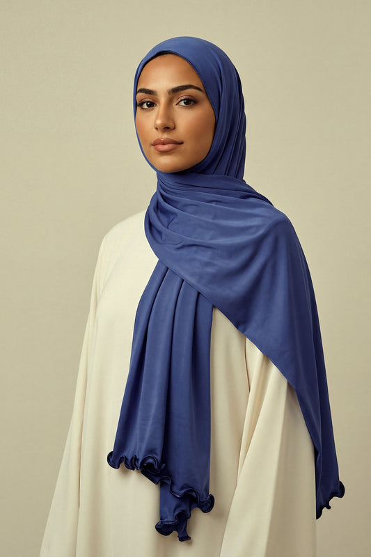 Royal Satin Ripple liquid jersey hijab by Al Emira