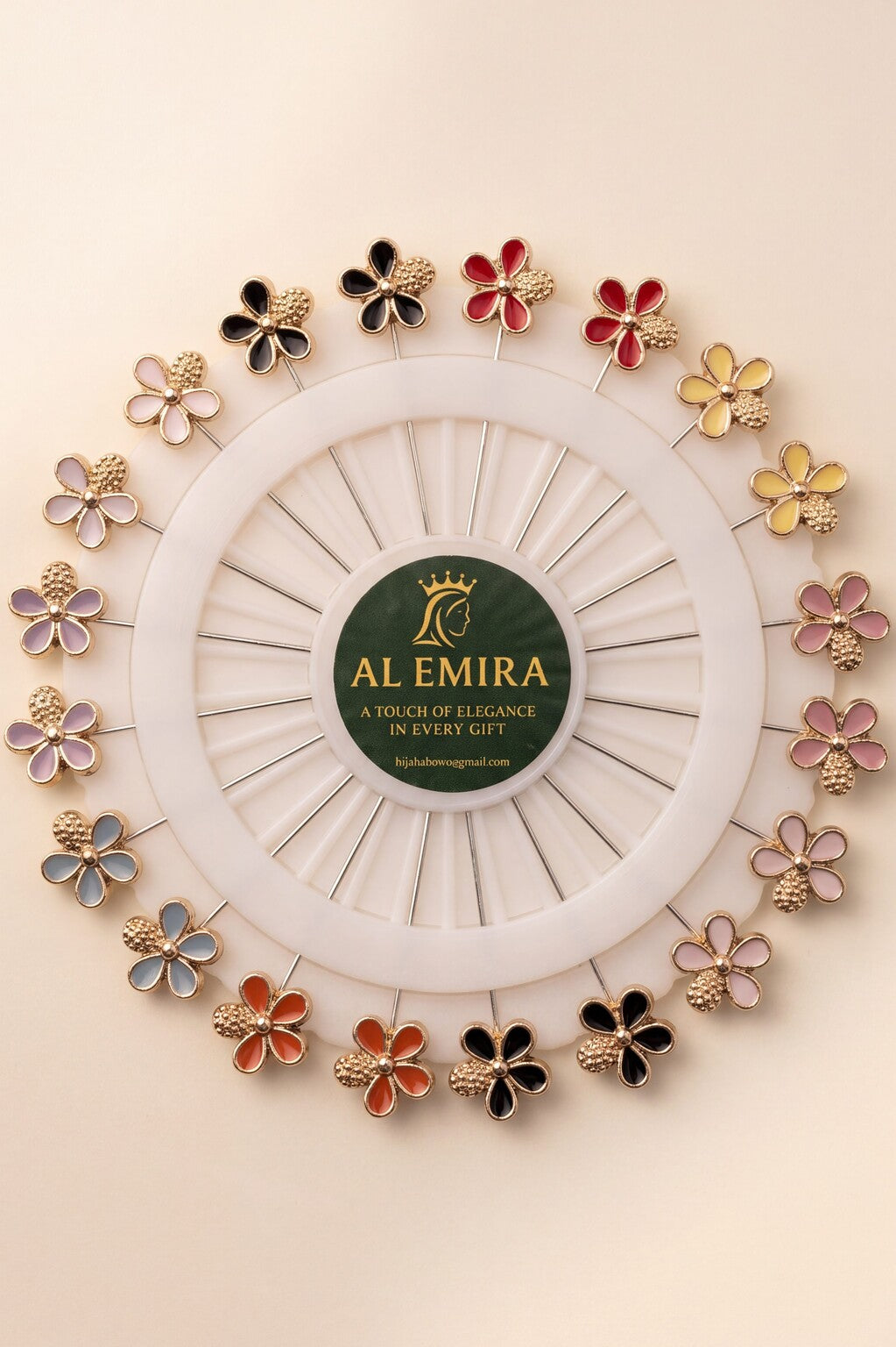 Wild flower hijab pins, alternate view