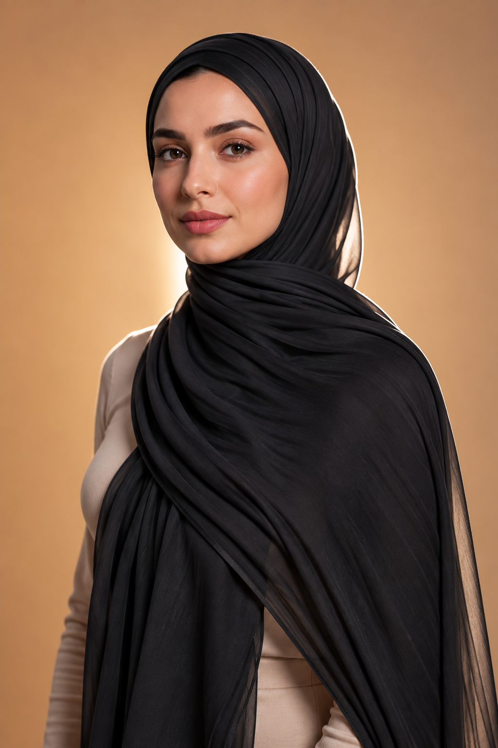 Black soft stretch jersey hijab by Al Emira