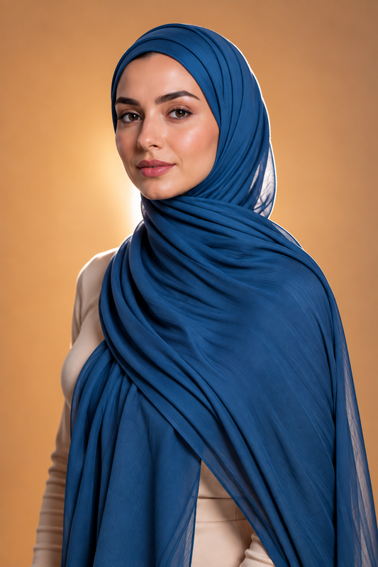 Royal blue soft stretch jersey hijab by Al Emira