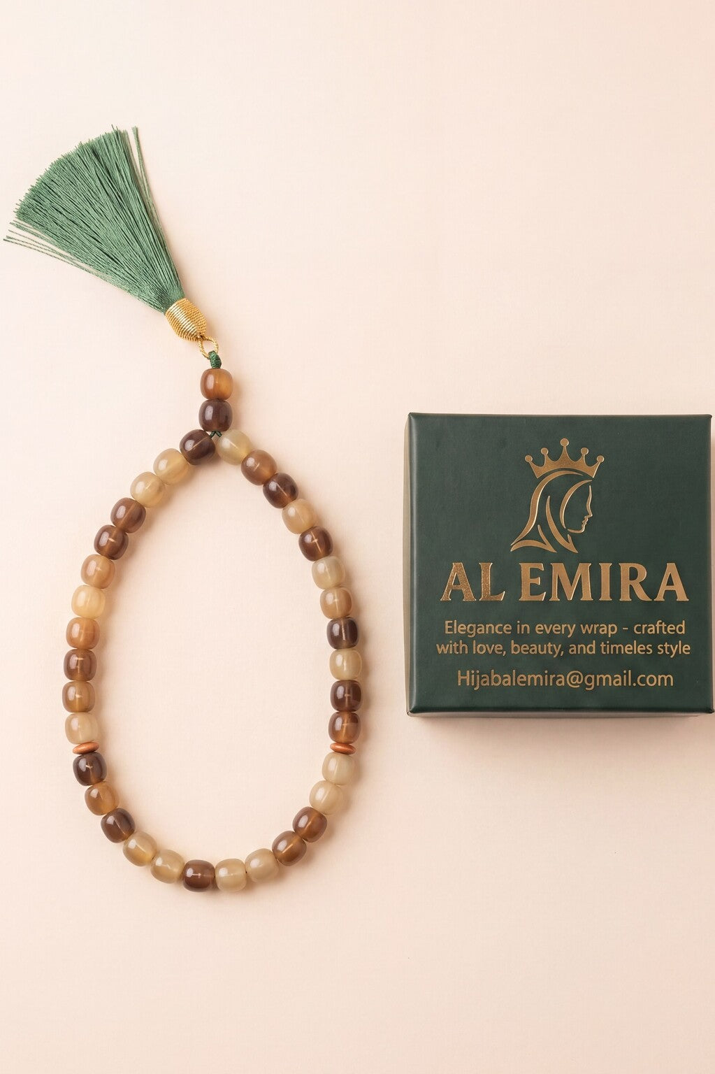 Amber tasbih prayer beads by Al Emira