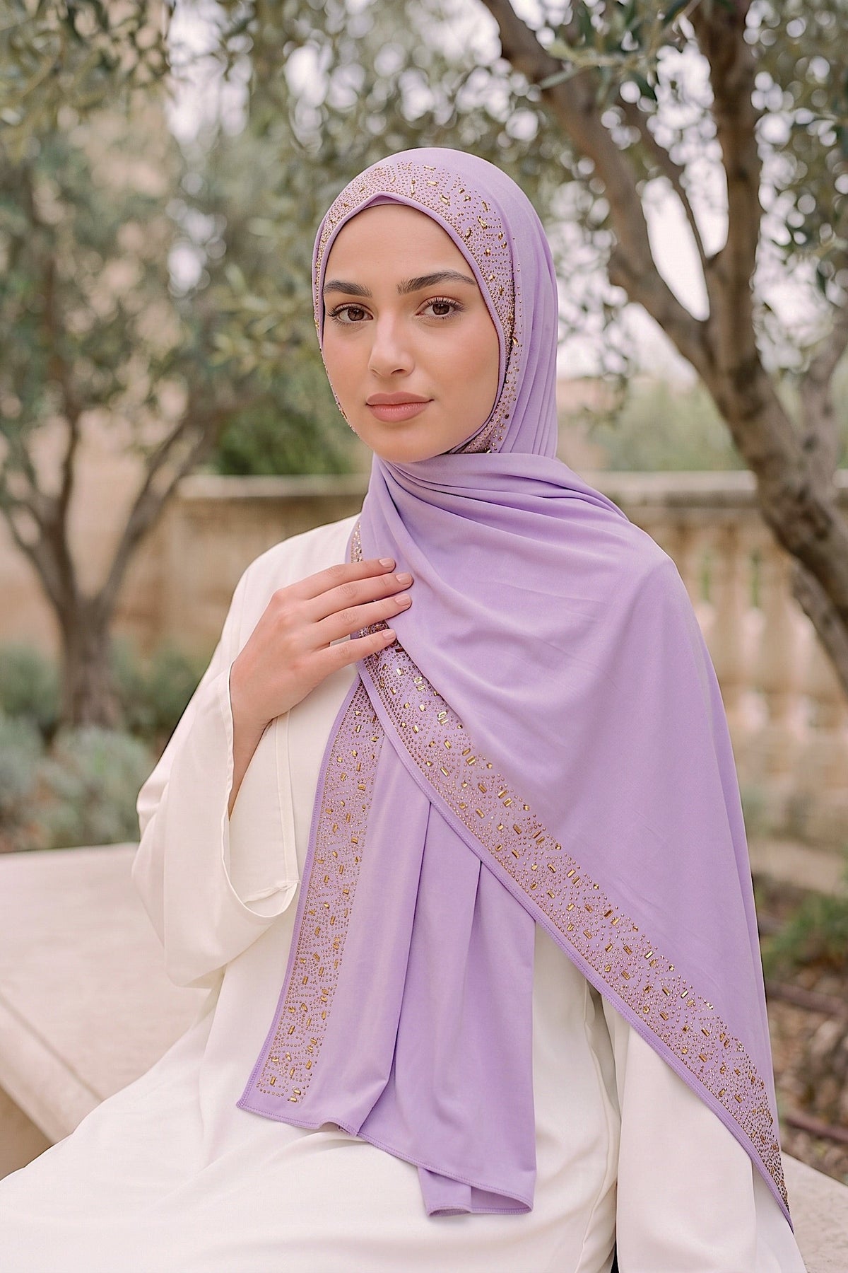 Al Emira Lilac liquid jersey hijab for everyday wear