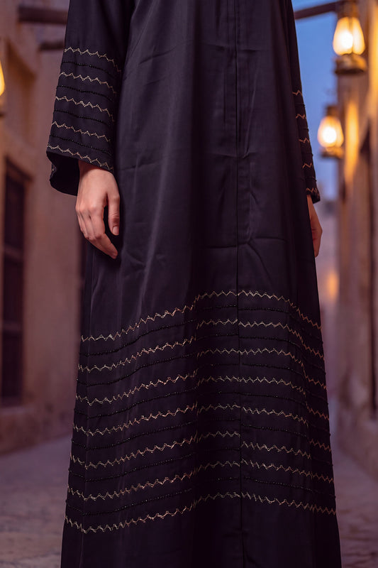 Chevron abaya in Gold, view 2
