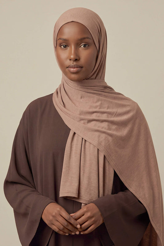 Rosewood Silora cotton jersey hijab by Al Emira