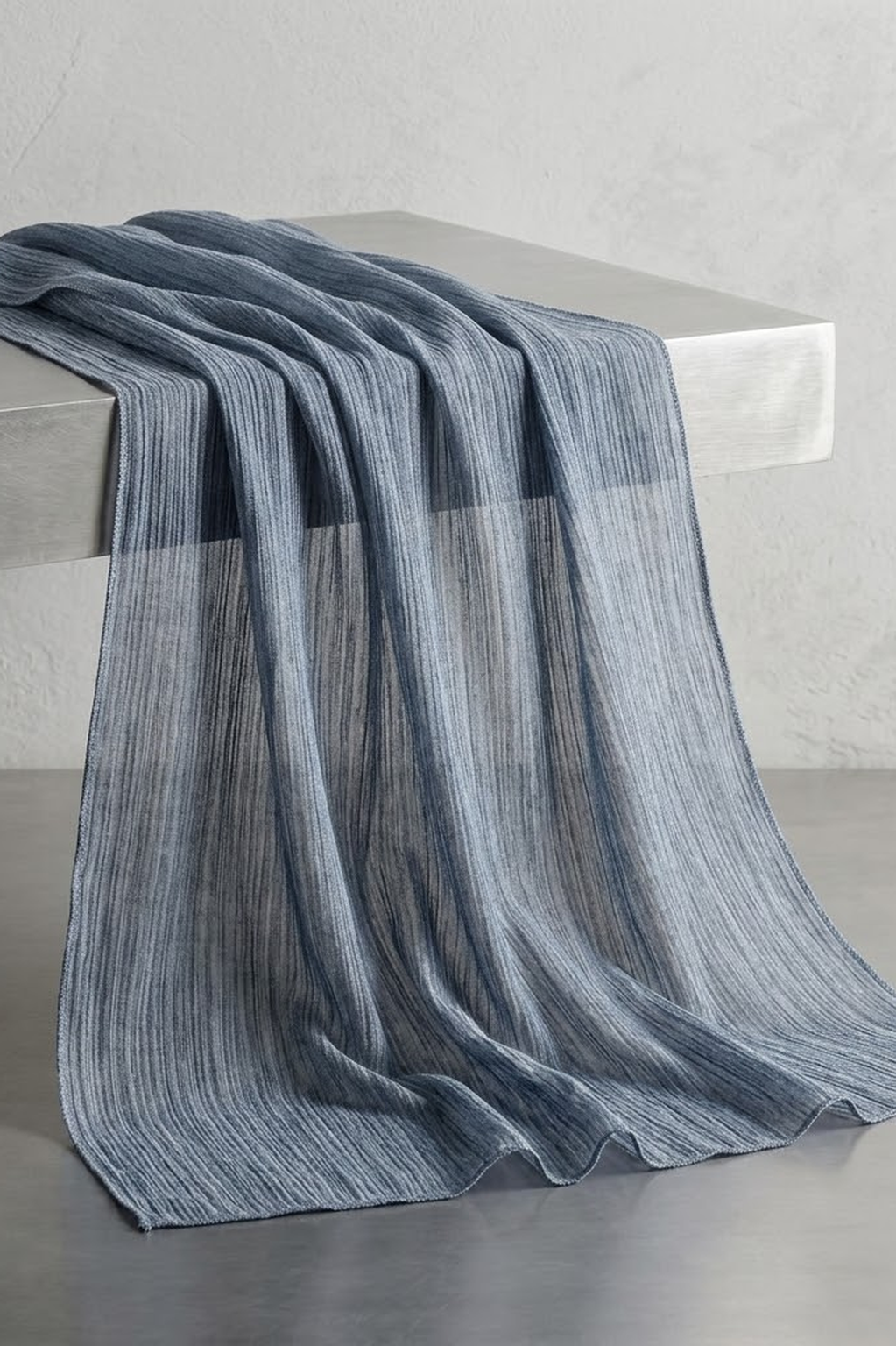Slate Blue Grey Crinkle Edition hijab, further view