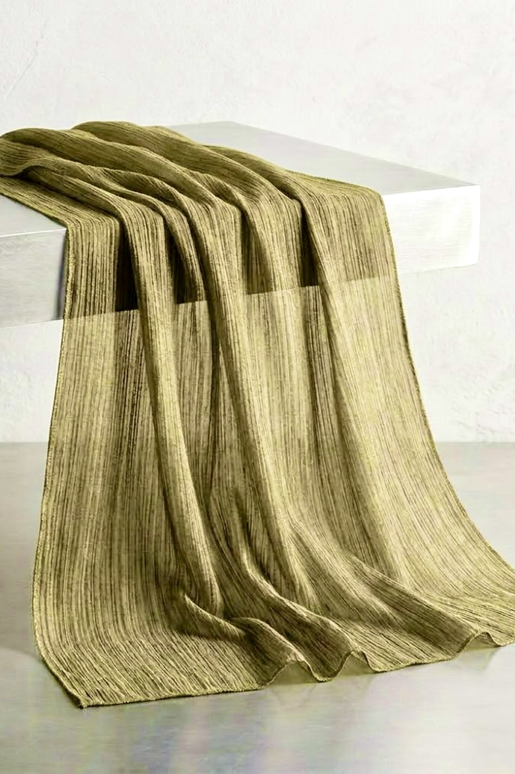 Olive Green Crinkle Edition hijab, alternate view