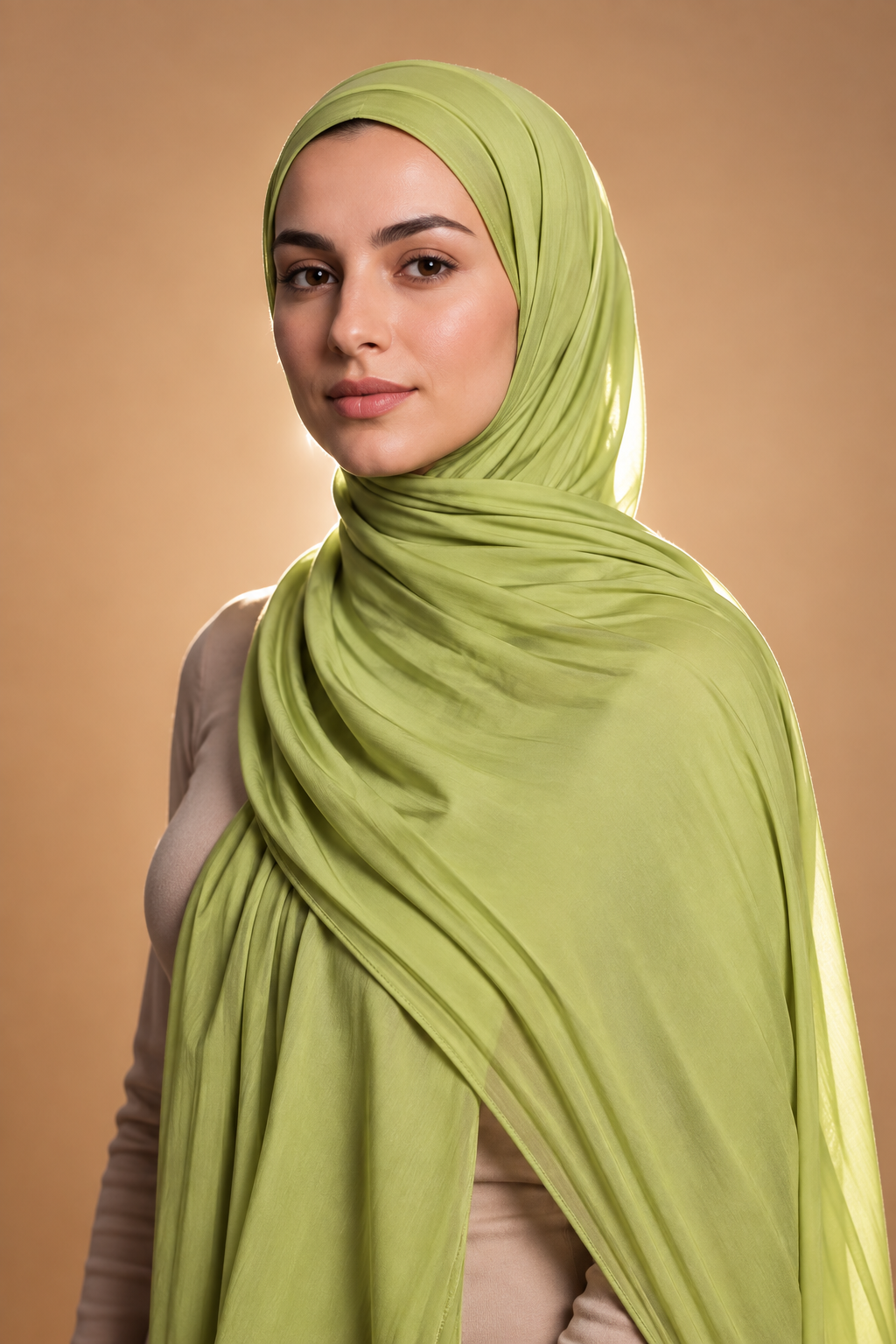 Light green soft stretch jersey hijab by Al Emira