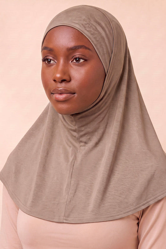 Mocha adult full coverage hijab under cap