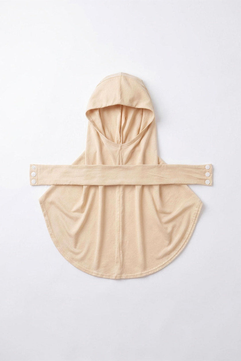 Sand children's snap hijab under cap, second view