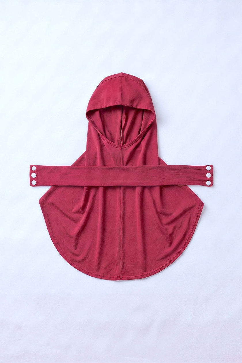 Mulberry children's snap hijab under cap, second view