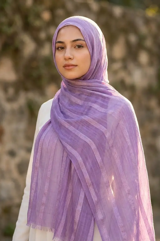 Violet Purple Dobby Edition Thai Modal hijab by Al Emira