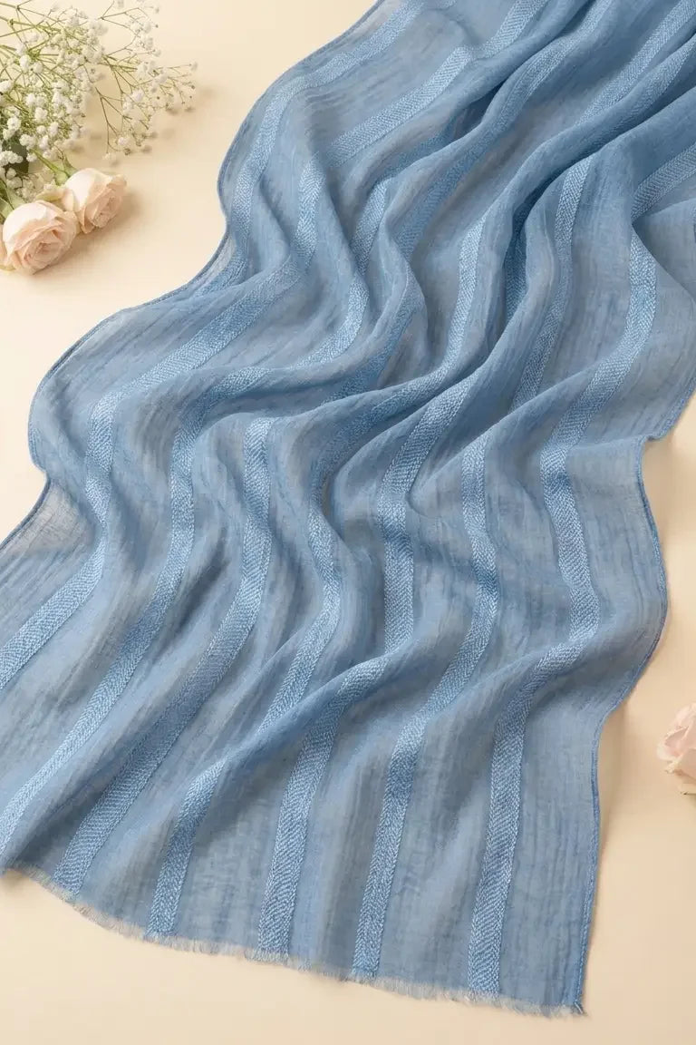 Denim Blue Dobby Edition Thai Modal hijab by Al Emira