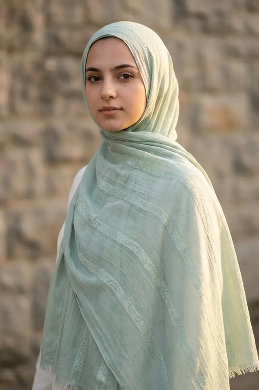 Sage Green Dobby Edition Thai Modal hijab by Al Emira