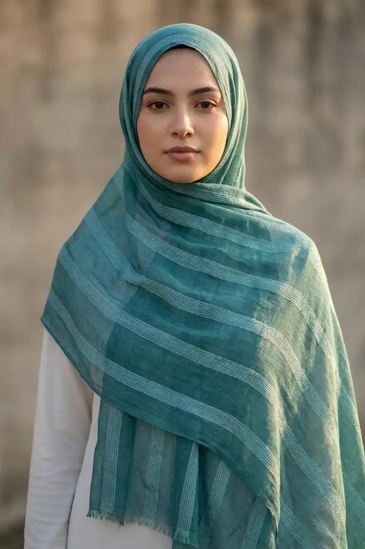 Jade Teal Dobby Edition Thai Modal hijab by Al Emira
