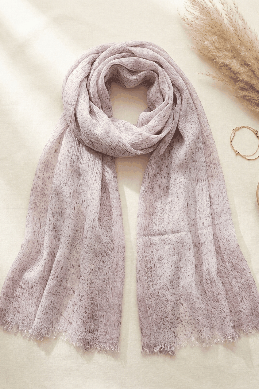 Dusty rose stonewash speckle modal hijab, 190 x 85cm