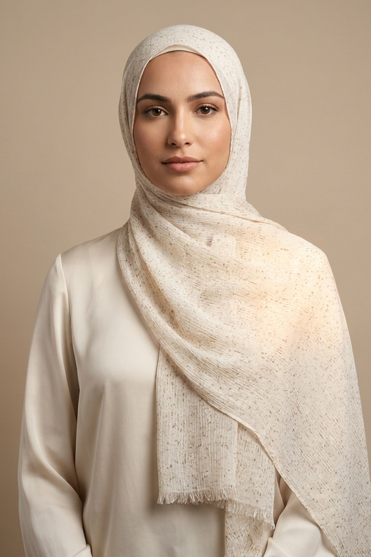 Oatmeal Stonewash Speckle Edition Thai Modal hijab by Al Emira