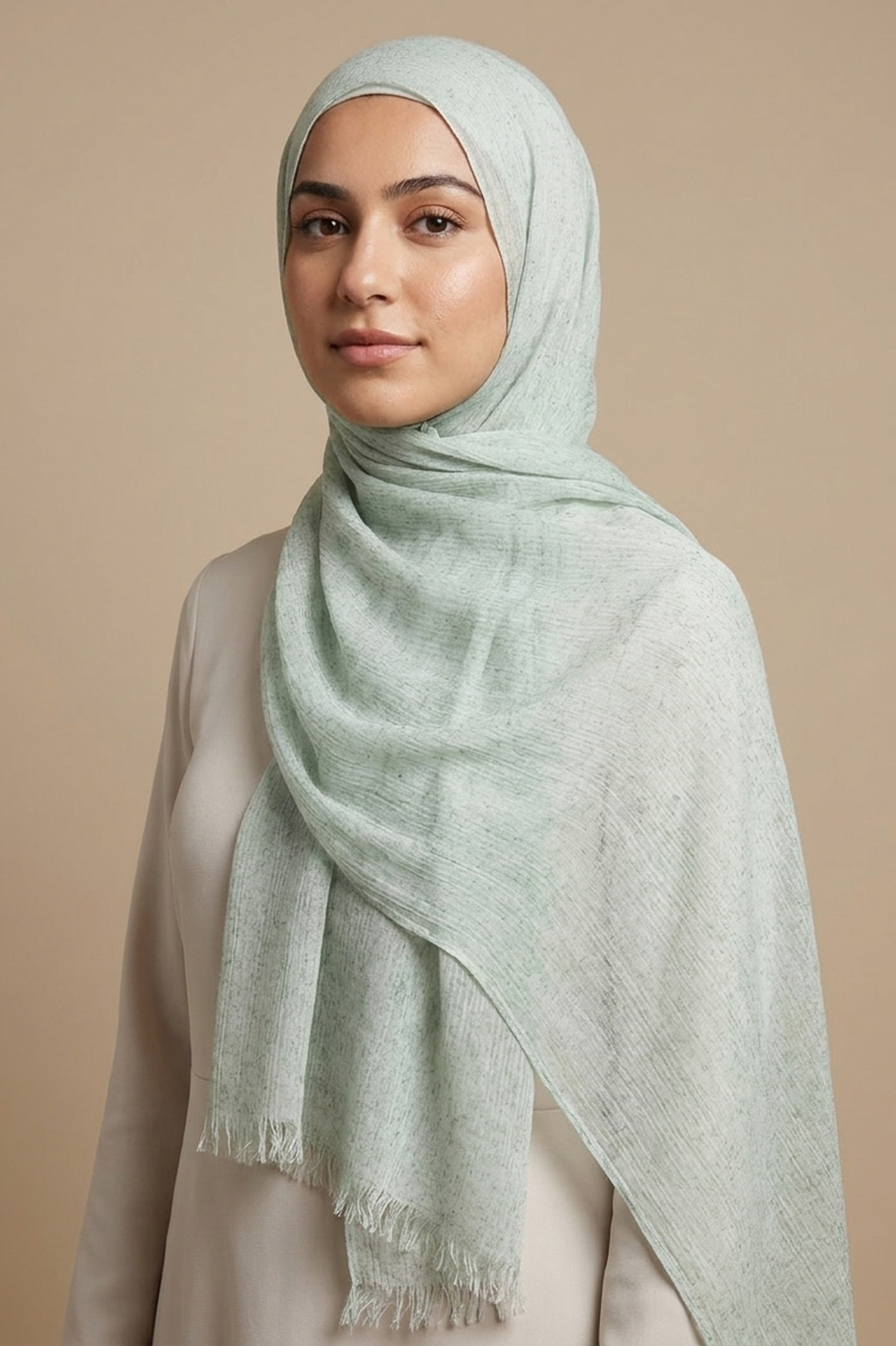 Sage Green Stonewash Speckle Edition Thai Modal hijab by Al Emira