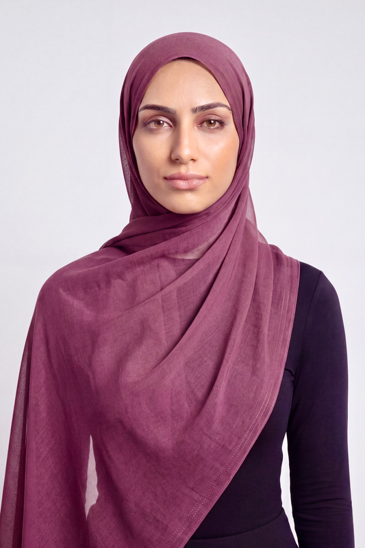 Merlot Wine Double Stitch Thai Modal hijab by Al Emira