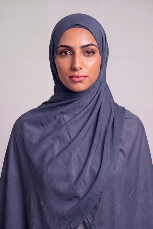 Navy Blue Single Stitch Thai Modal hijab by Al Emira