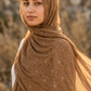 Coffee brown leopard print chiffon hijab by Al Emira