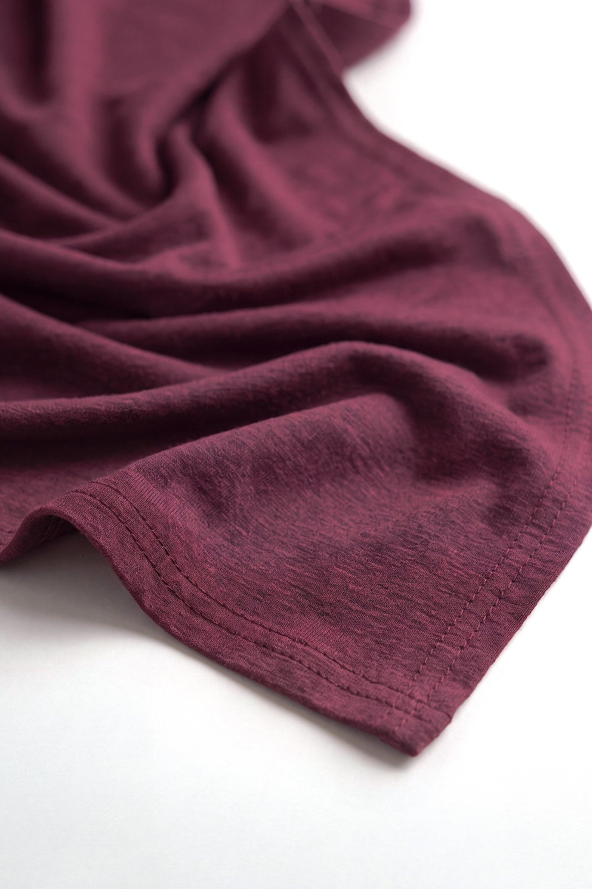 Dark wine red cotton jersey hijab, 190 x 80cm, from the Al Emira Silora range