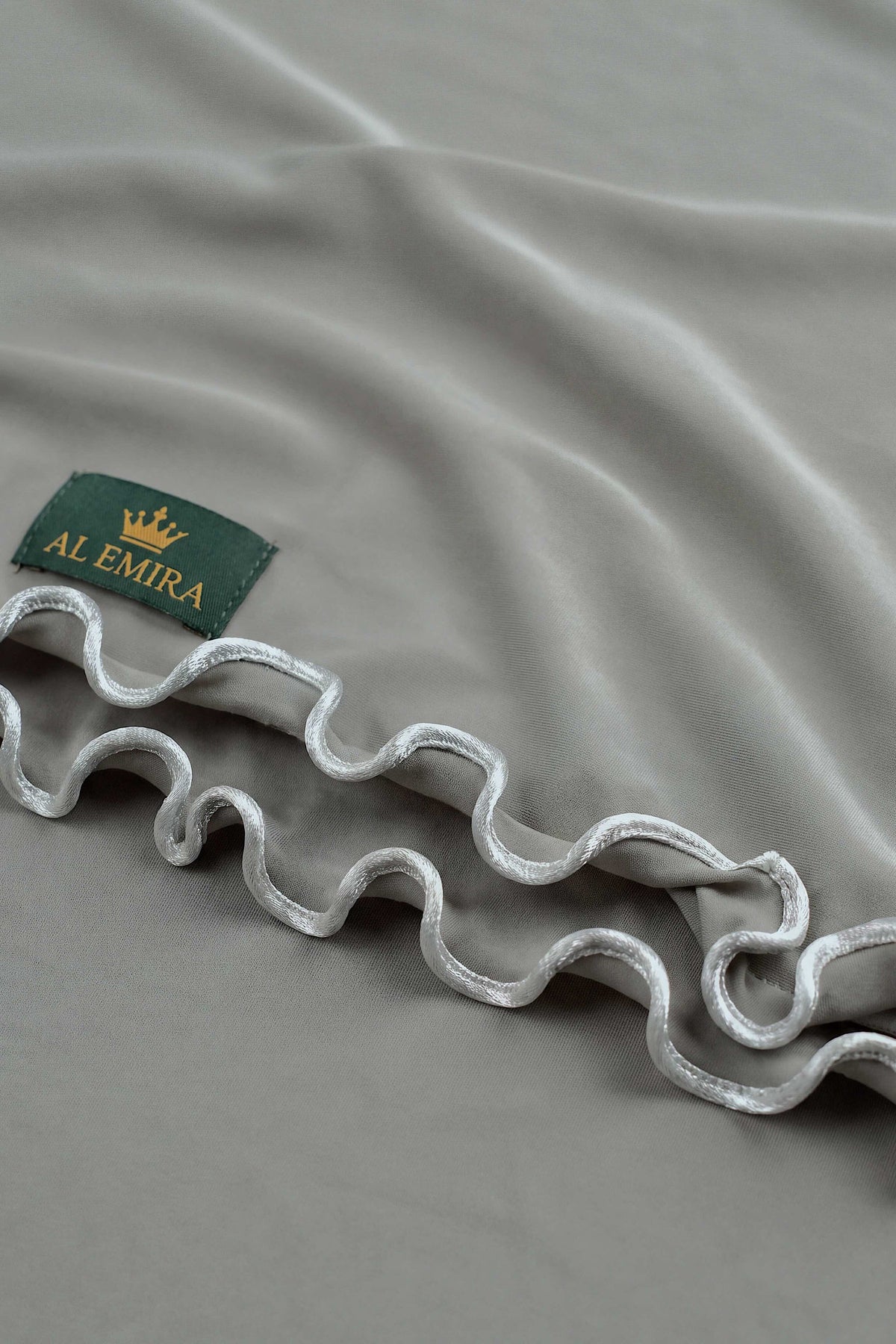 Dove grey Satin Ripple jersey hijab, 180 x 80cm