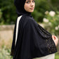 Jet Black Cascade jersey hijab, 180 x 85cm