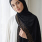Black Cascade liquid jersey hijab for work and evening wear