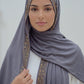 Periwinkle Cascade hijab in a jersey, cotton and silk blend