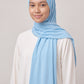 Al Emira Sky Satin Ripple hijab in a jersey, polyester and nylon blend