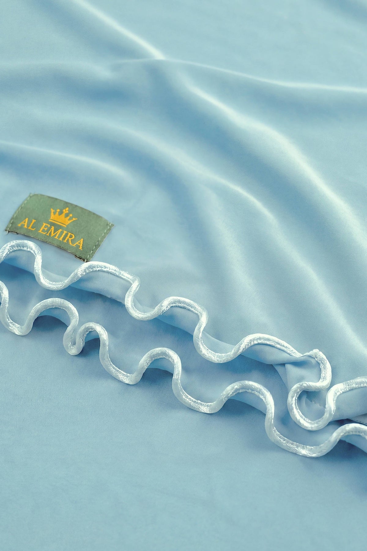 Sky blue Satin Ripple jersey hijab, 180 x 80cm