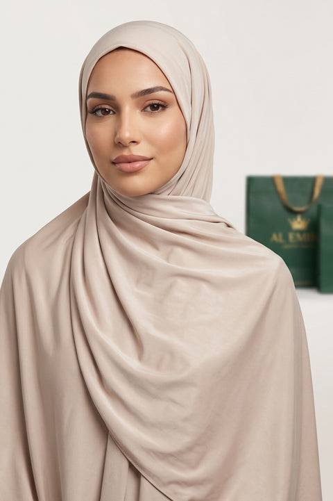 Linen plain liquid jersey hijab by Al Emira