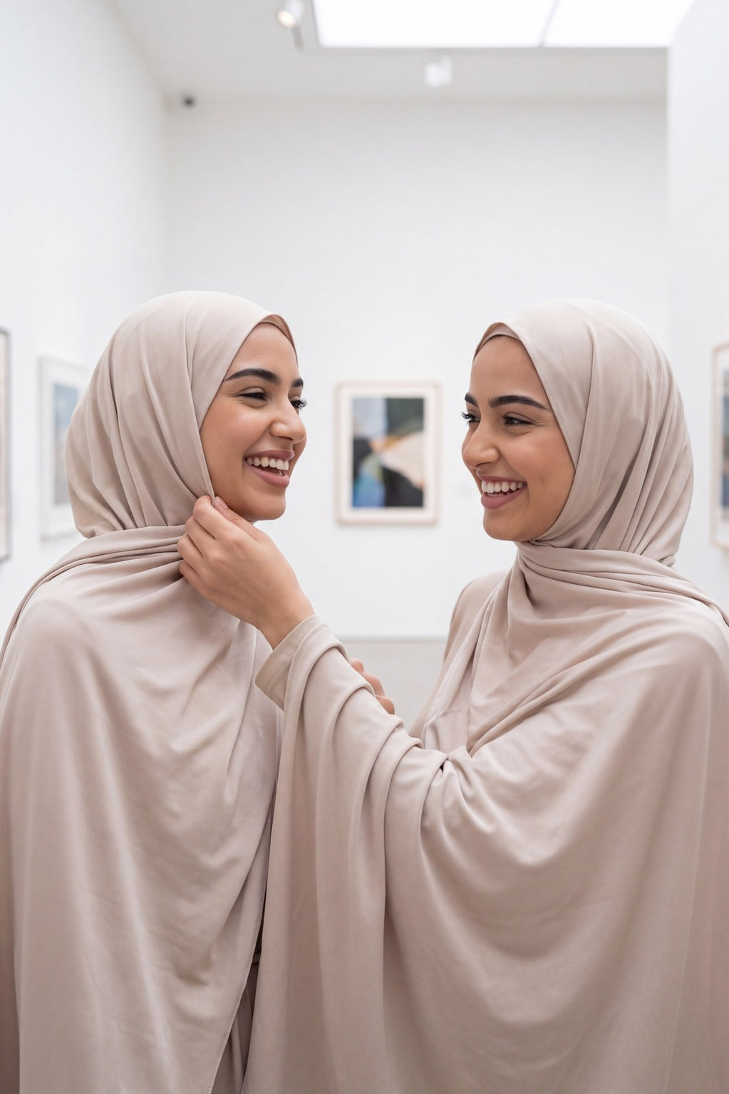 Al Emira Linen cream plain hijab for everyday wear