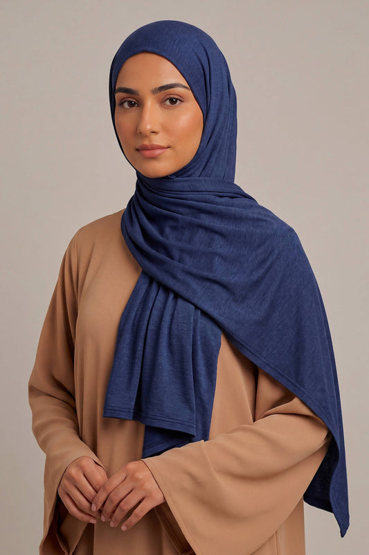Midnight Silora cotton jersey hijab by Al Emira