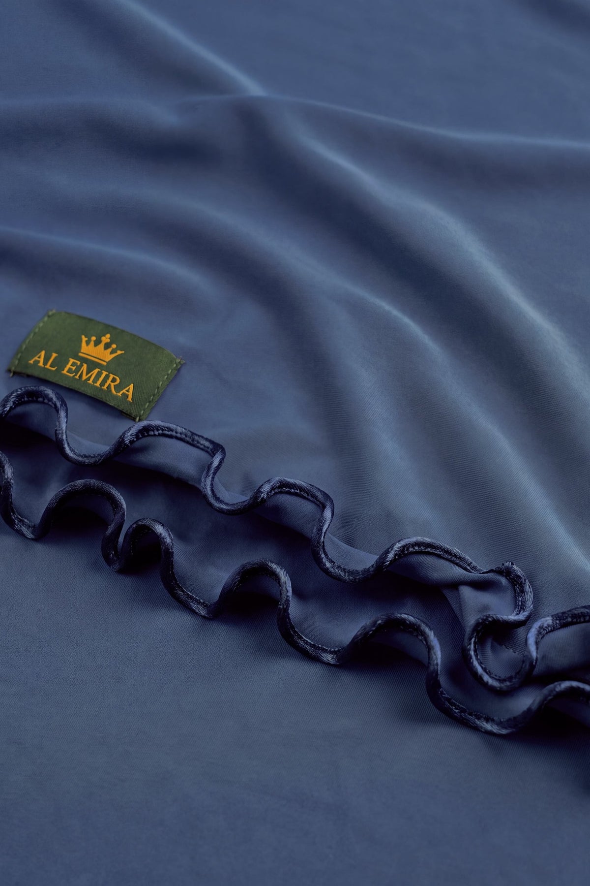 Royal blue Satin Ripple jersey hijab, 180 x 80cm