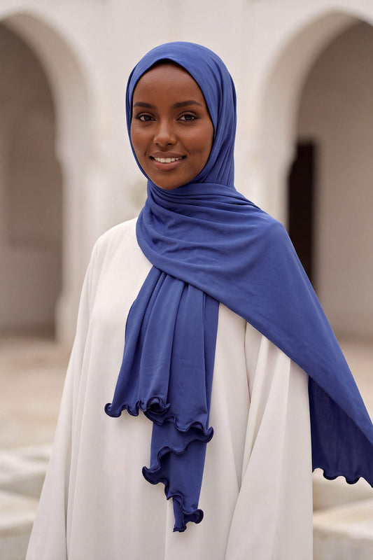 Al Emira Royal Satin Ripple hijab in a jersey, polyester and nylon blend