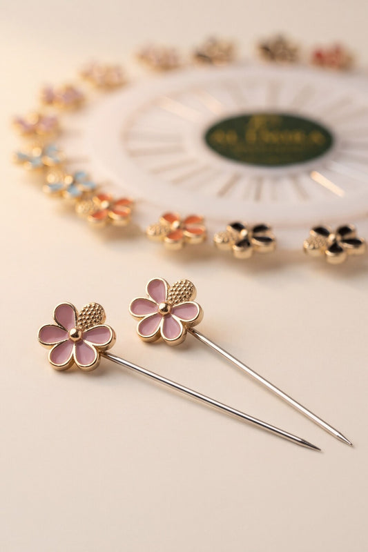 Al Emira wild flower hijab pins, set of 20