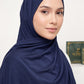 Navy plain liquid jersey hijab by Al Emira