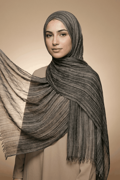 Storm Grain Textured Lines Edition Thai Modal hijab by Al Emira