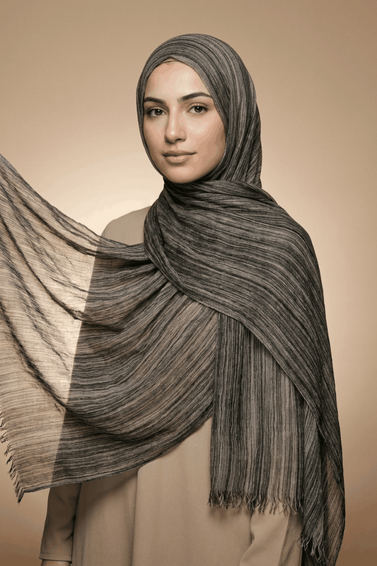 Storm Grain Textured Lines Edition Thai Modal hijab by Al Emira