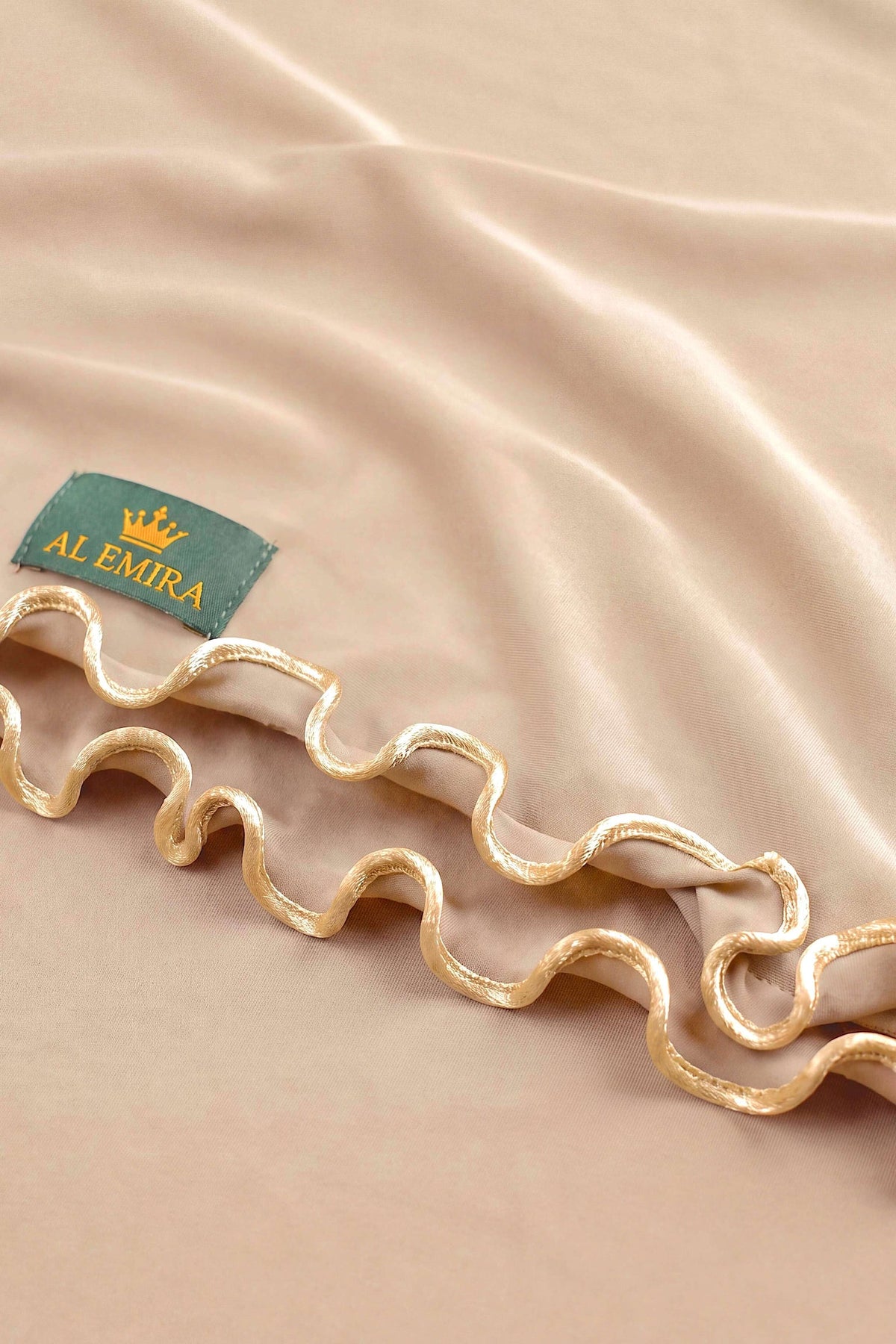 Soft beige-pink Satin Ripple jersey hijab, 180 x 80cm