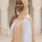 Al Emira Nude Satin Ripple hijab in a jersey, polyester and nylon blend