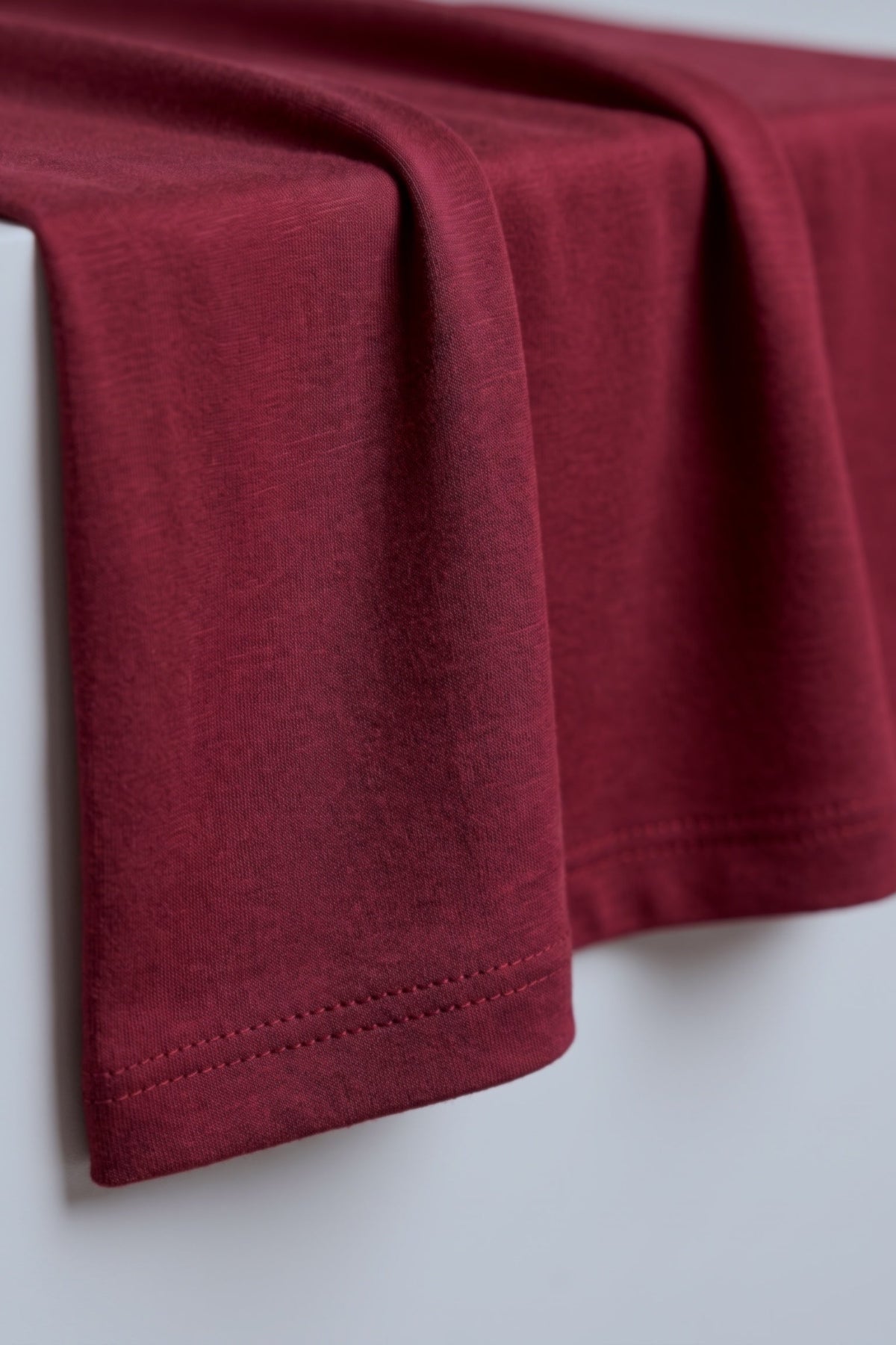 Deep red cotton jersey hijab, 190 x 80cm, from the Al Emira Silora range