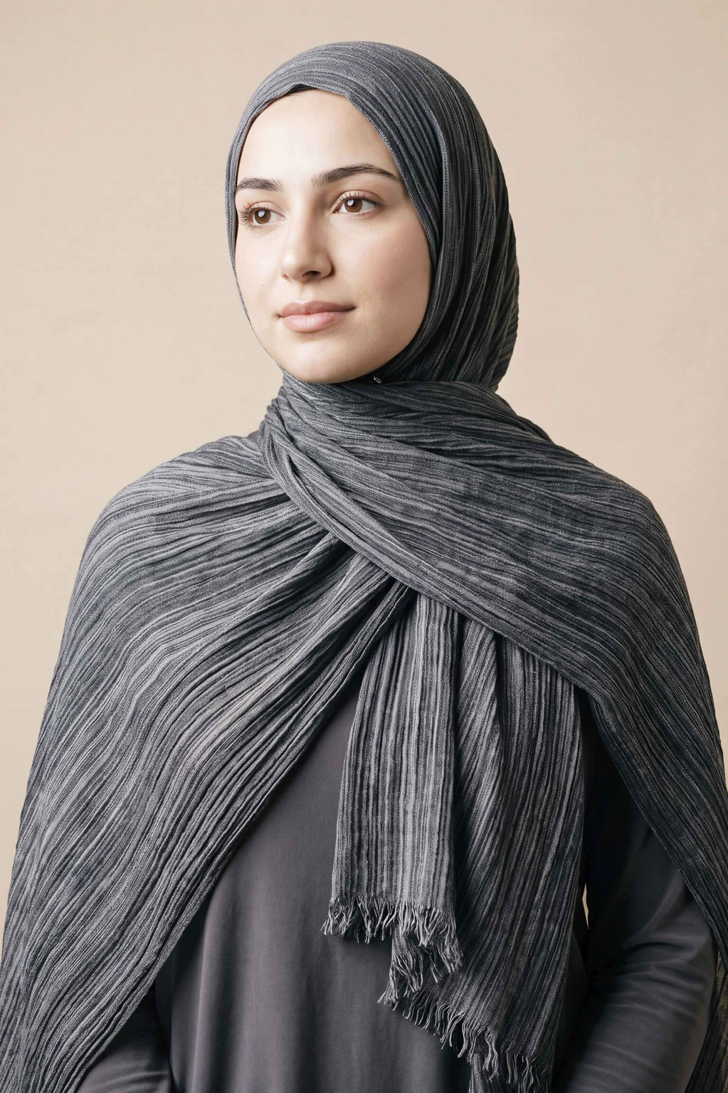 Slate Grain Textured Lines Edition Thai Modal hijab by Al Emira