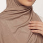 Caramel brown plain jersey hijab from the Al Emira Plain Edition range