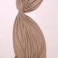 Toffee Plain Edition liquid jersey hijab in a jersey, cotton and silk blend