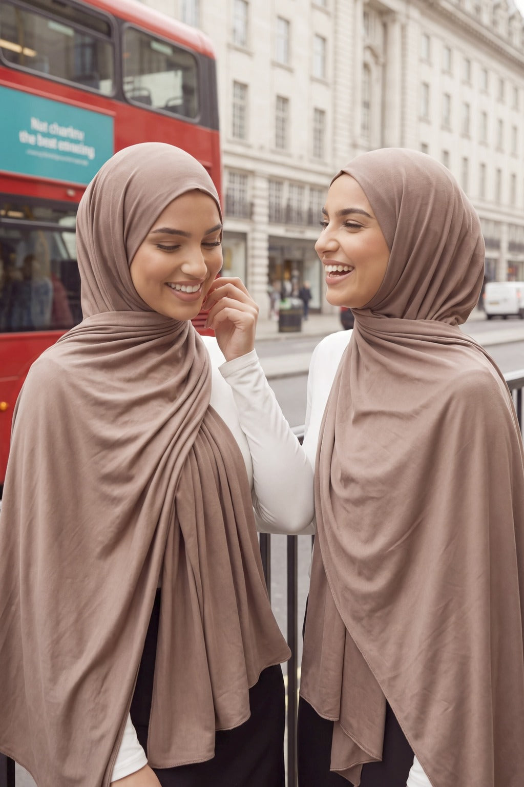 Al Emira Toffee brown plain hijab for everyday wear