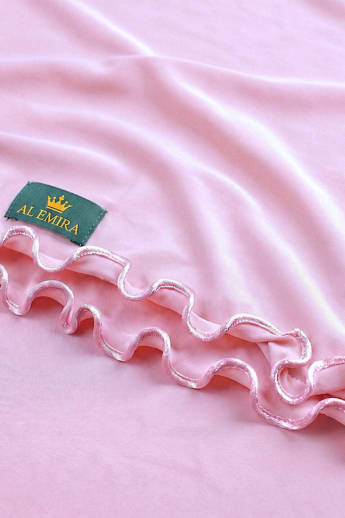 Pale pink Satin Ripple jersey hijab, 180 x 80cm