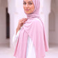 Baby Pink Satin Ripple liquid jersey hijab by Al Emira